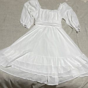 White Flowy Summer Dress